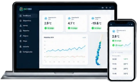 Dashboard INO360 en laptop y smartphone